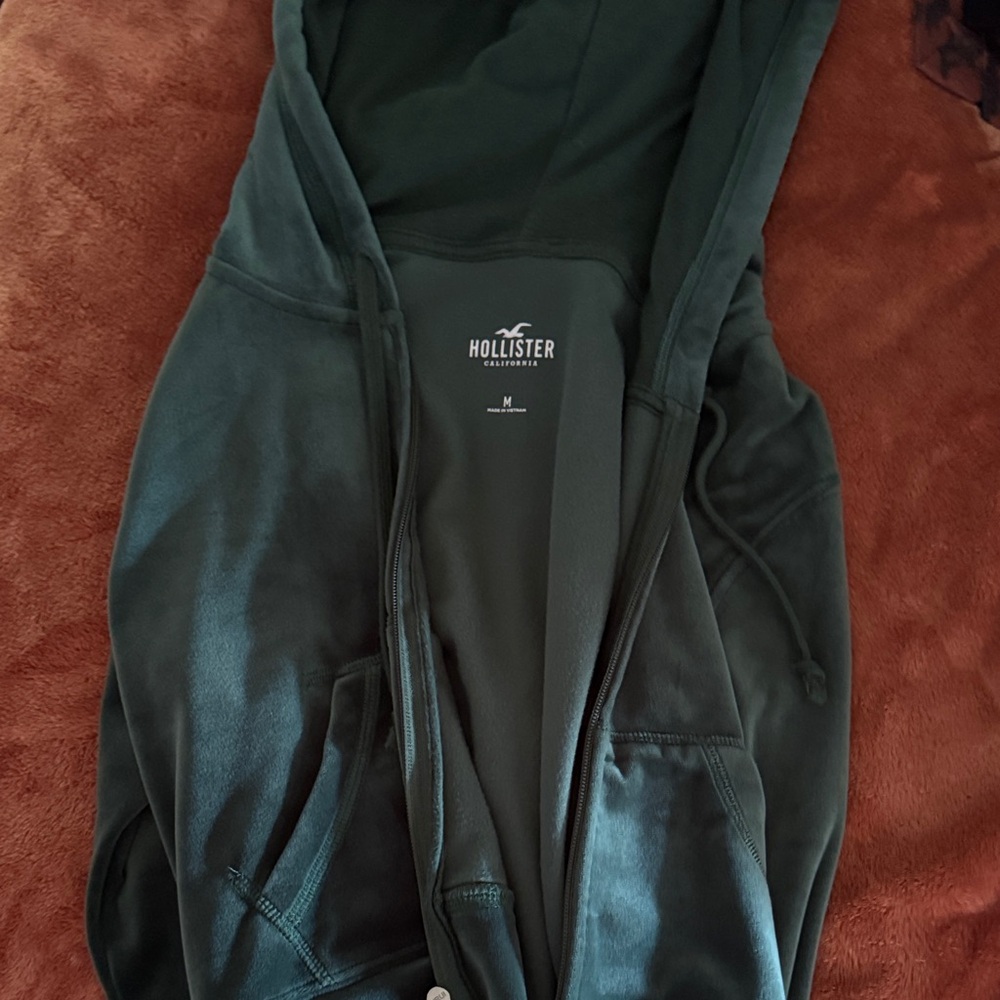 Hollister Forest Green Zip-Up Hoodie